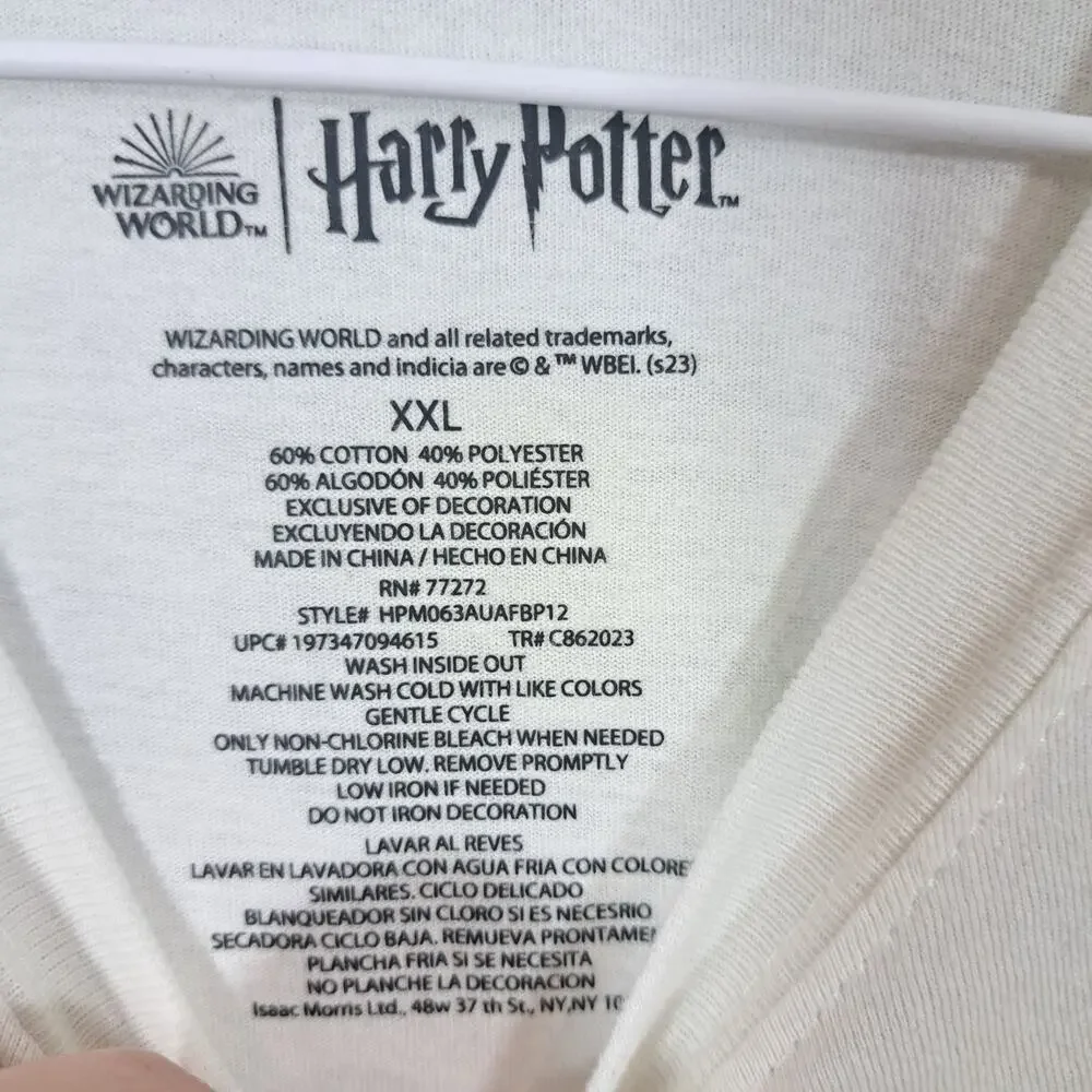 Harry Potter The Marauder's Map White Crew Neck T-Shirt Men's XXL